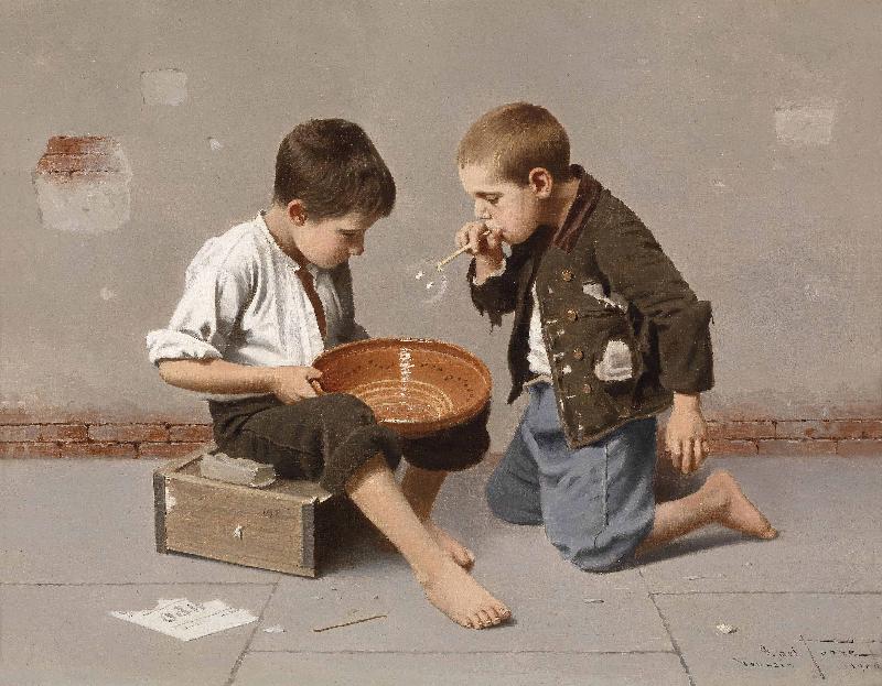 Julio Romero de Torres Seifenblasende Kinder oil painting image